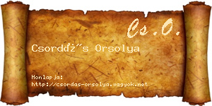 Csordás Orsolya névjegykártya